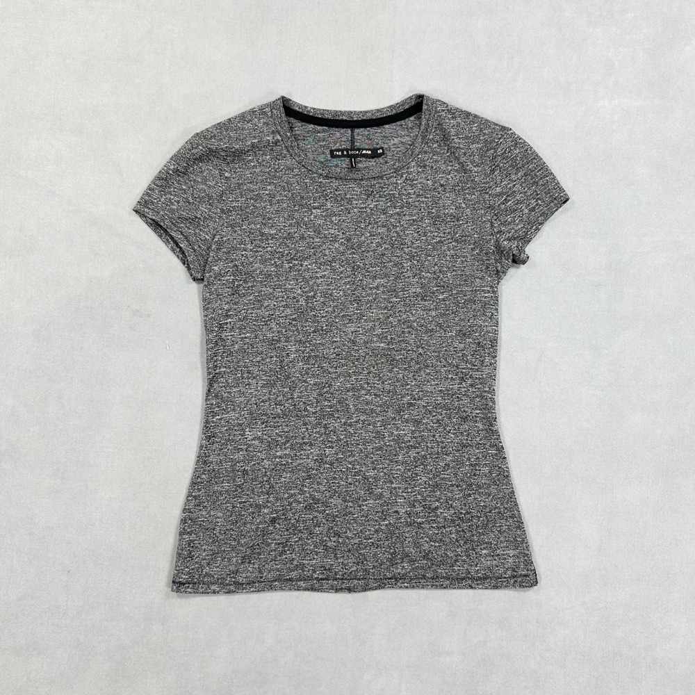 Rag & Bone Jean Basic T-Shirt Tee Women's XS Heathered Dark Gray Short Sleeve